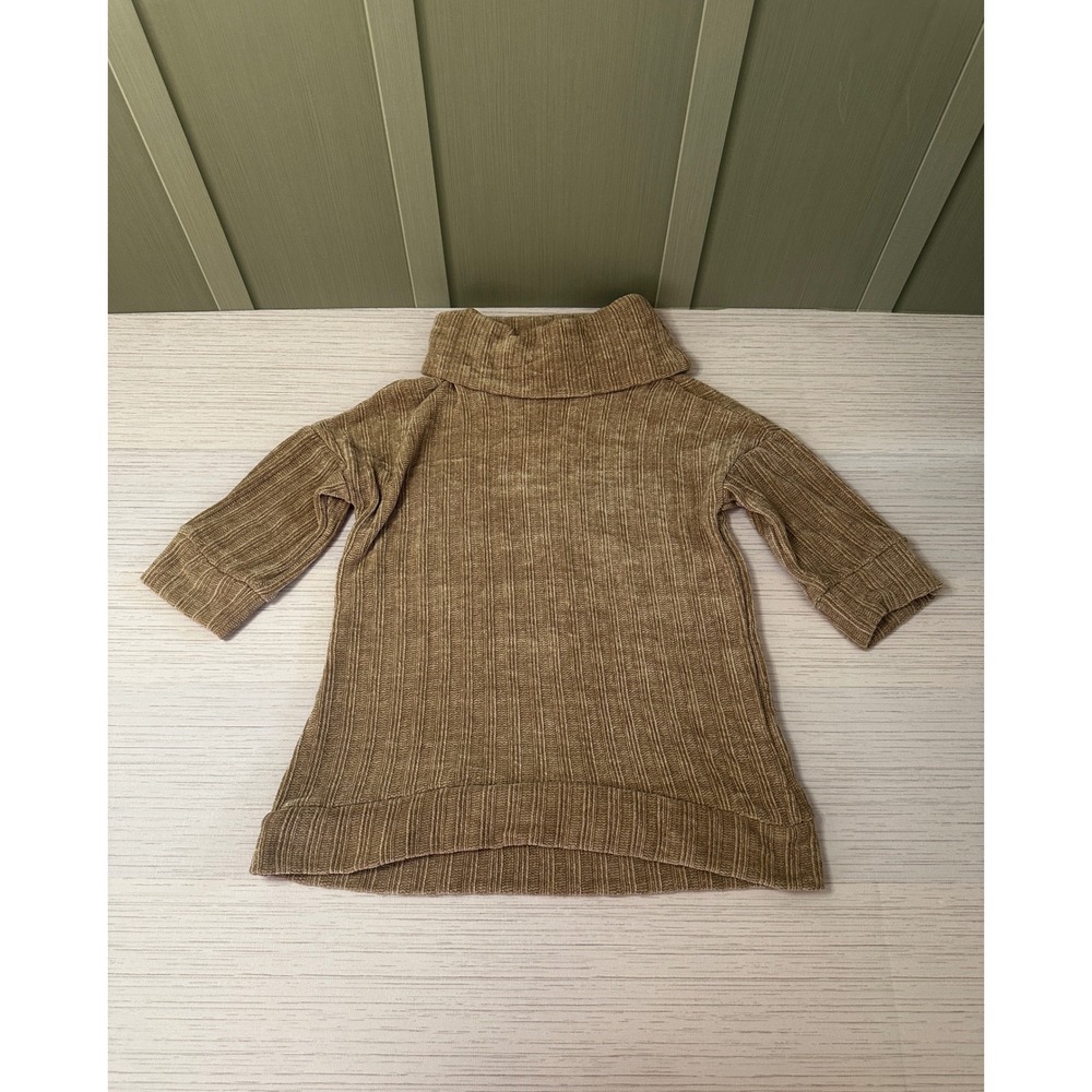 Mia Joy by Joyfolie Kids Tan Ribbed Chenille Turtleneck Tunic Sweater Size 3